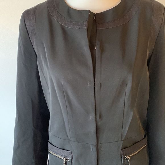 [Tahari] Black Double Zipper Pocket Blazer - 10 - Picture 8 of 8